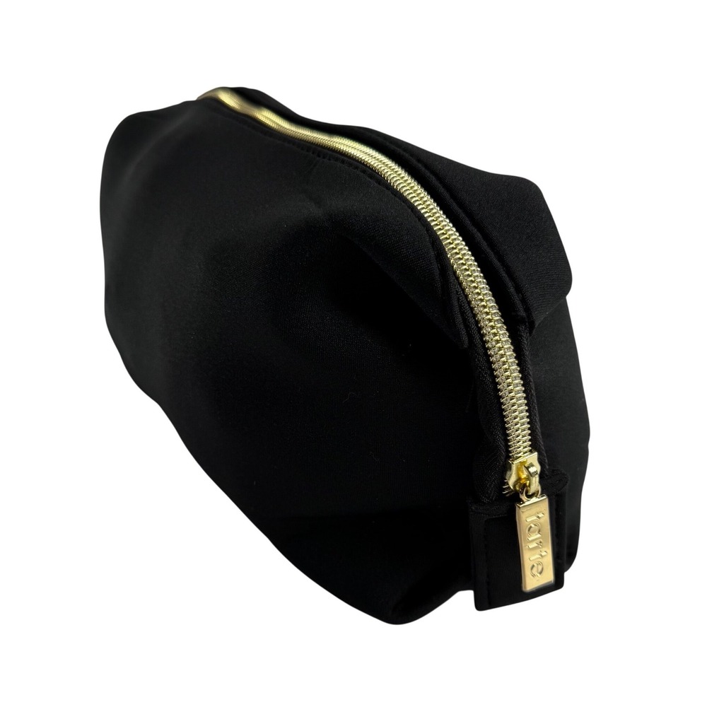 Tarte | Exclusive Back‎ to Basics Black Neoprene Cosmetic Bag Gold Zipper Pouch